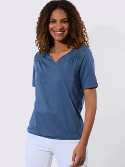 T-shirt en dentelle pur coton