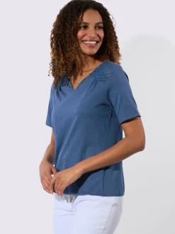 T-shirt en dentelle pur coton