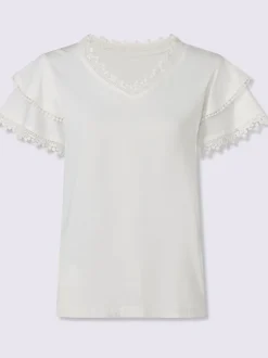 T-shirt en v doubles manches chauve-souris