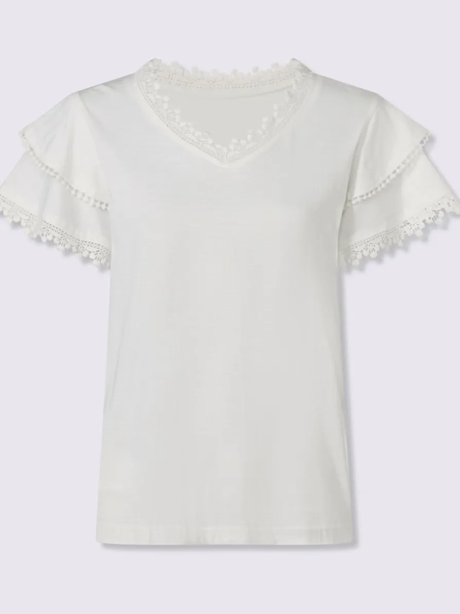 T-shirt en v doubles manches chauve-souris