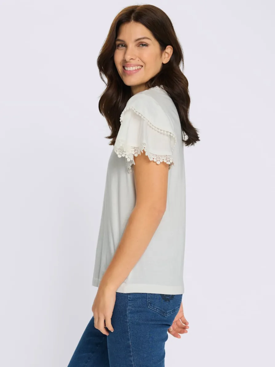 T-shirt en v doubles manches chauve-souris