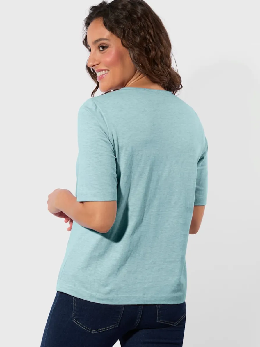 T-shirt en v fils chinés