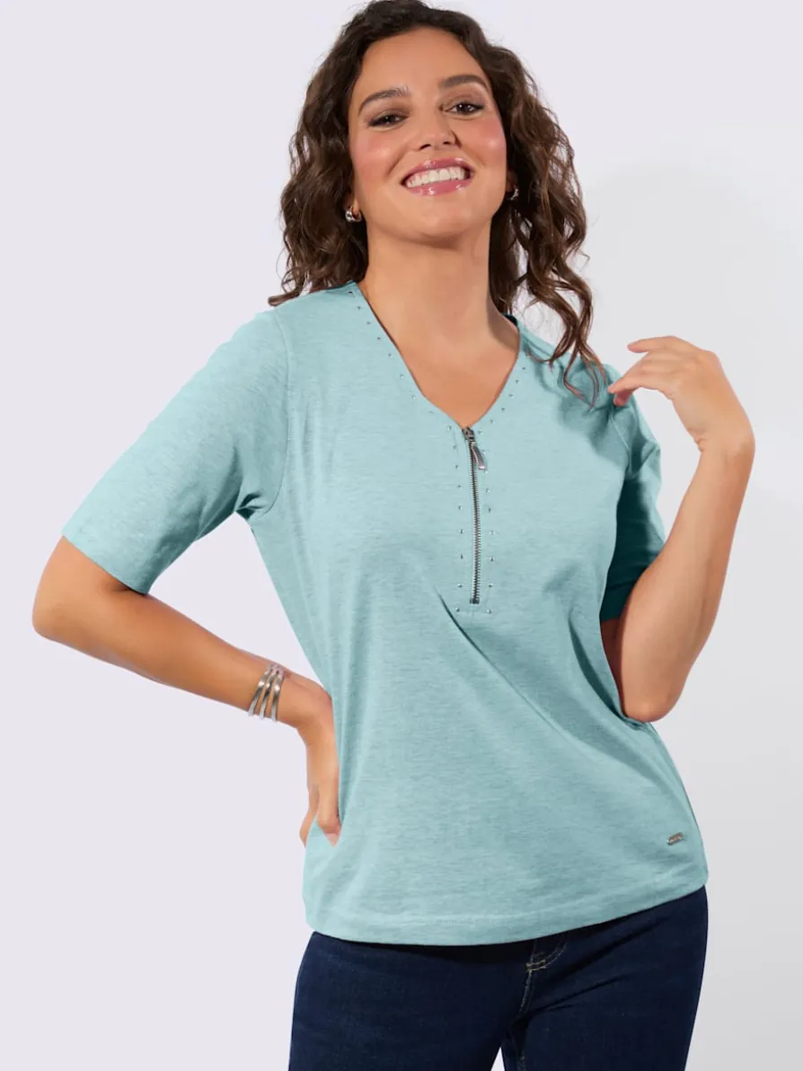 T-shirt en v fils chinés