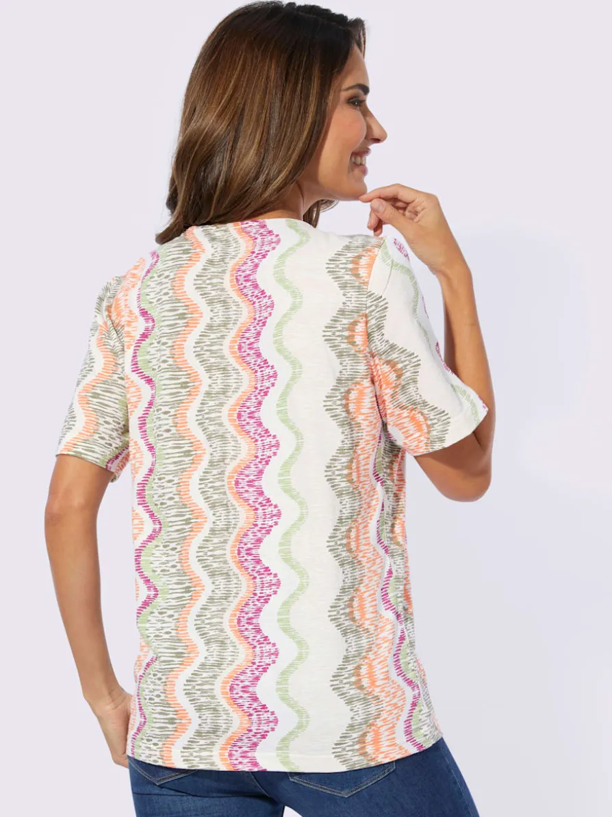 T-shirt en v fronces tendance