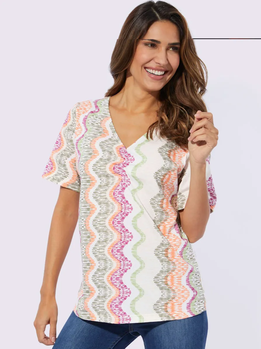 T-shirt en v fronces tendance