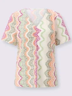 T-shirt en v fronces tendance