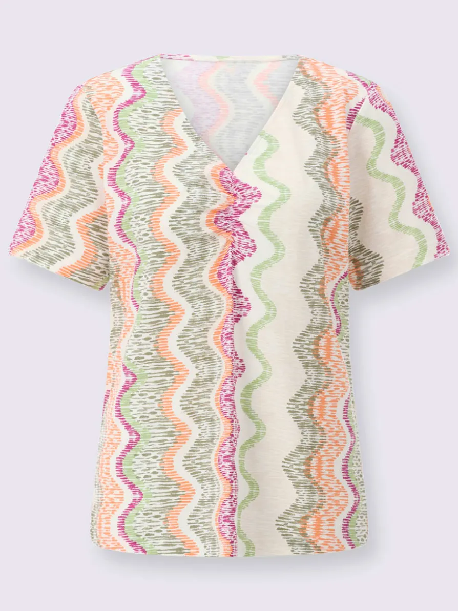 T-shirt en v fronces tendance