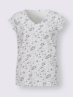 T-shirt en v imprimé papillon