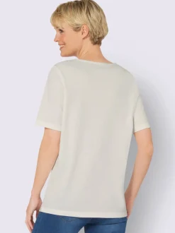 T-shirt en v joli imprimé à l'encolure