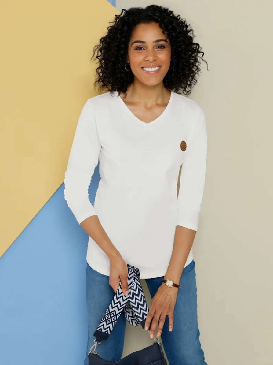 T-shirt en v pur coton