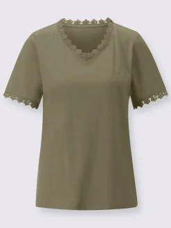 T-shirt en v superbe empiècement en dentelle