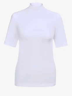 T-shirt femme col montant manches courtes