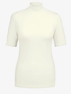 T-shirt femme col montant manches courtes