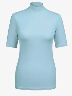 T-shirt femme col montant manches courtes