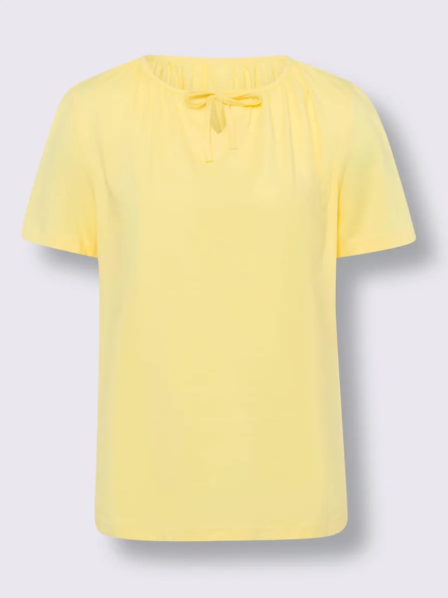T-shirt fronce légère à l'encolure