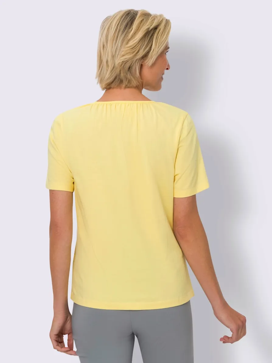 T-shirt fronce légère à l'encolure