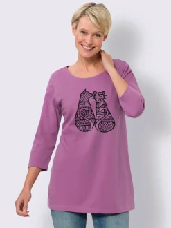 T-shirt long coupe en a