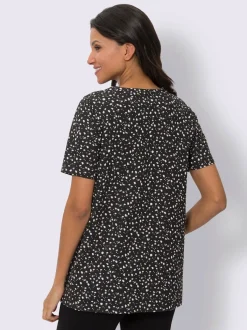 T-shirt long coupe en a affinante