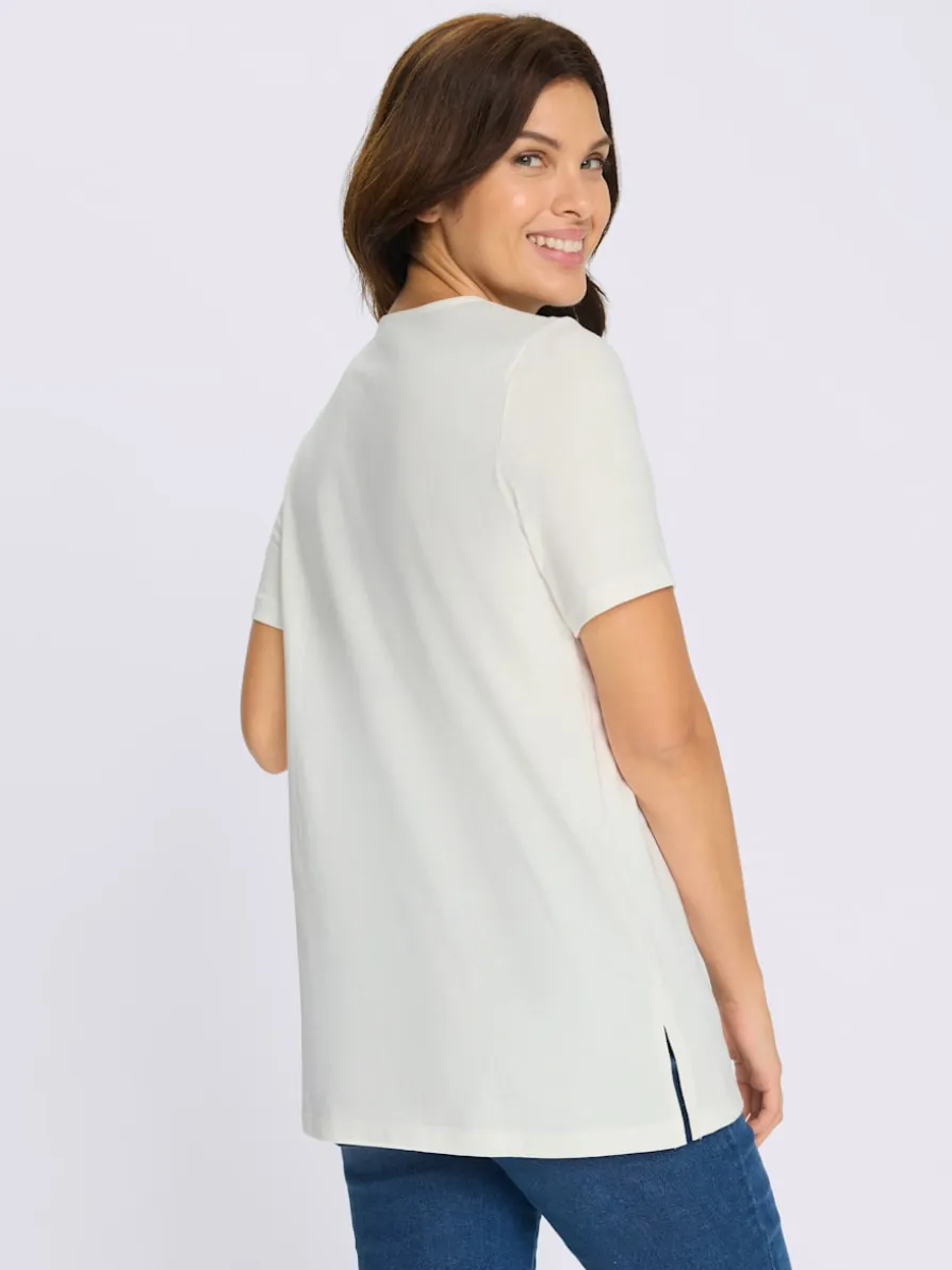 T-shirt long fentes sur les côtés
