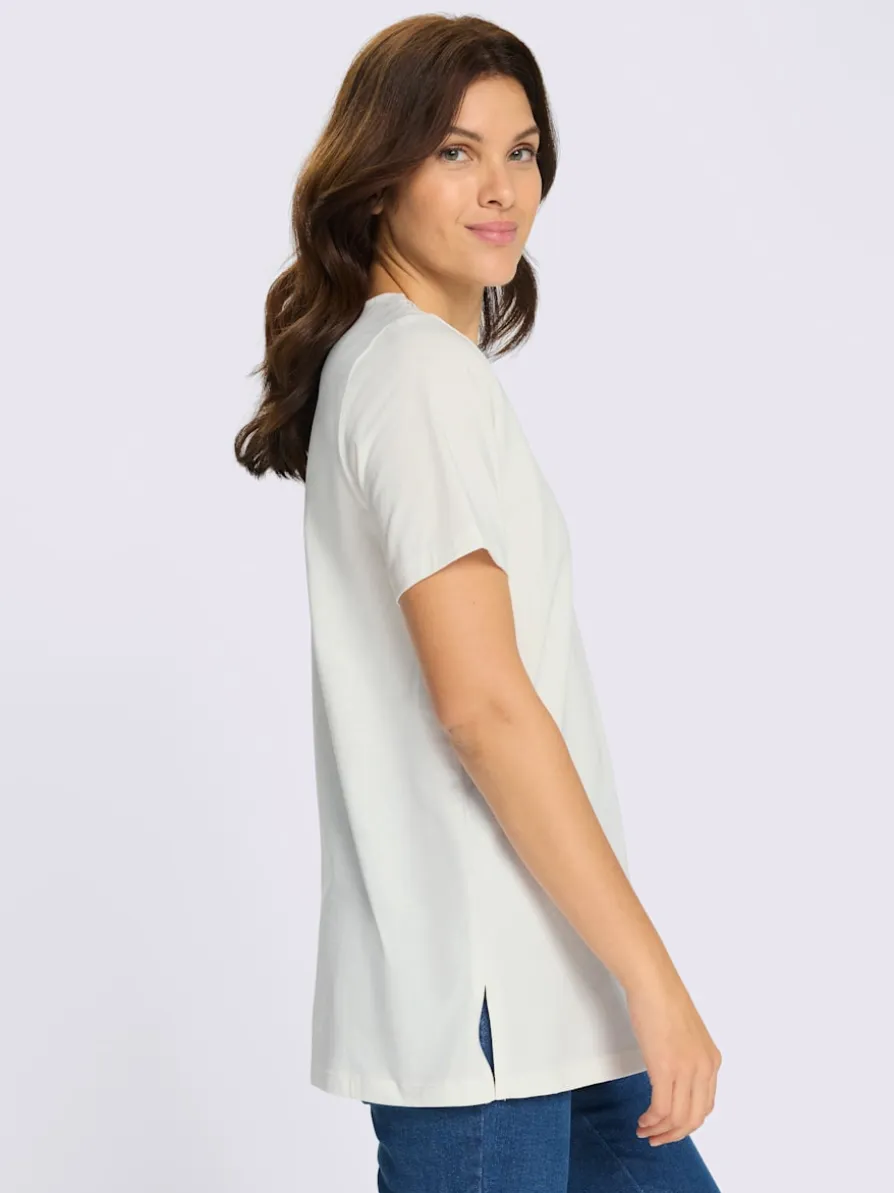 T-shirt long fentes sur les côtés