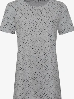 T-shirt long à petits pois manches courtes