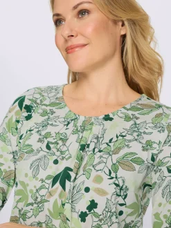 T-shirt long plis affinants à l'encolure