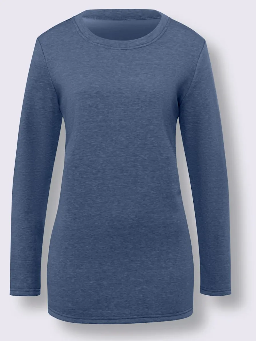 T-shirt long polaire moelleuse à l'intérieur