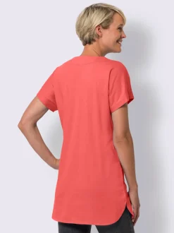 T-shirt long pur coton