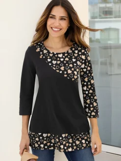 T-shirt long pur coton