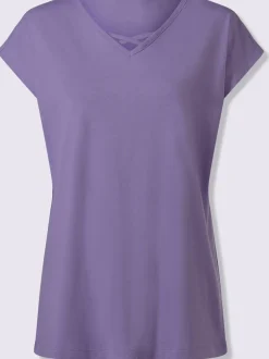 T-shirt long ruban à l'encolure