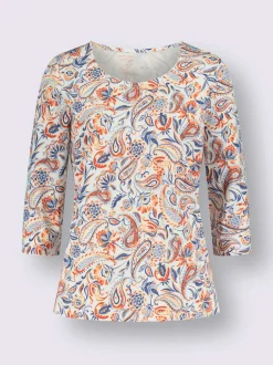 T-shirt à manches 3/4 avec motif paisley