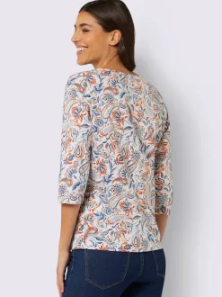 T-shirt à manches 3/4 avec motif paisley