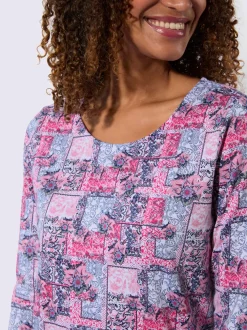 T-shirt à manches 3/4 50% coton et 50% modal