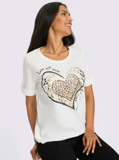 T-shirt à manches courtes avec revers fixé
