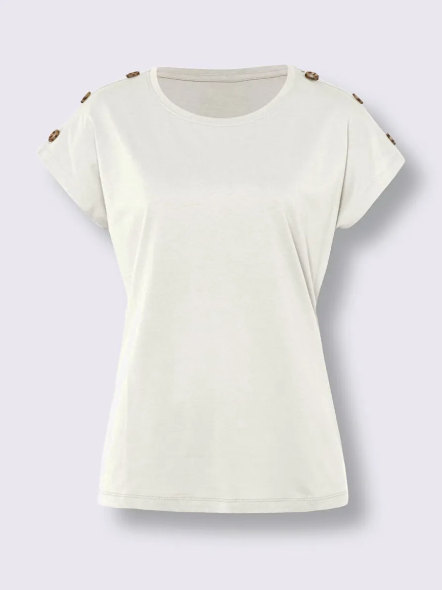 T-shirt à manches courtes boutons imitation corne