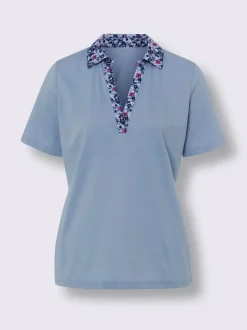 T-shirt à manches courtes col chemise ouvert