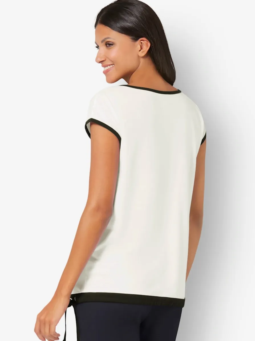 T-shirt à manches courtes coulisse et lien à nouer à la base