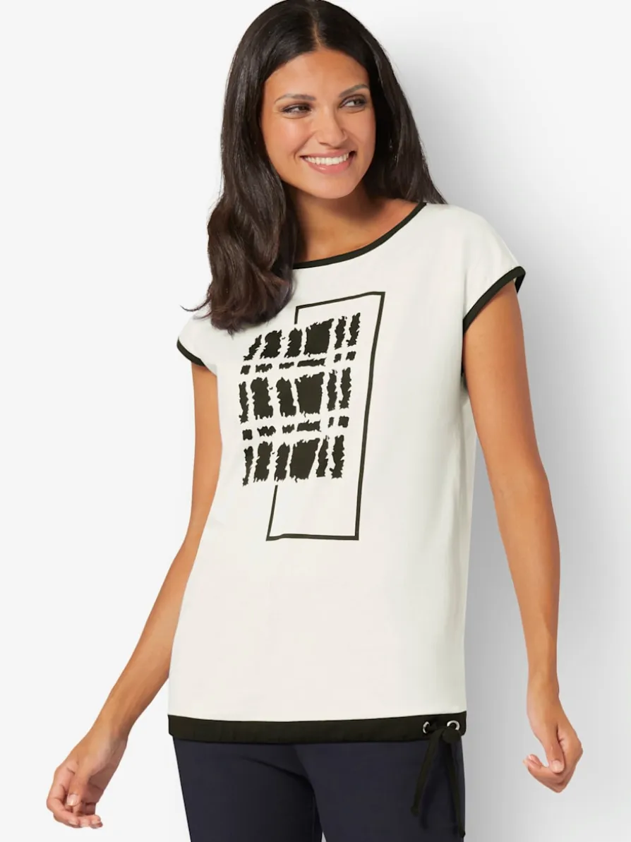 T-shirt à manches courtes coulisse et lien à nouer à la base