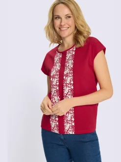 T-shirt à manches courtes coupe décontractée aux épaules
