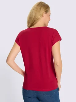 T-shirt à manches courtes coupe décontractée aux épaules