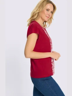 T-shirt à manches courtes coupe décontractée aux épaules