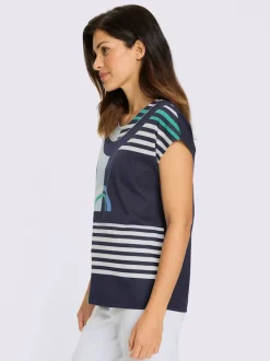T-shirt à manches courtes coupe décontractée aux épaules