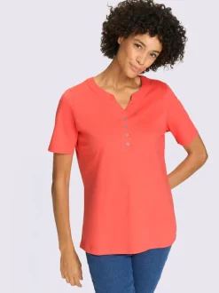 T-shirt à manches courtes encolure arrondie avec petit v