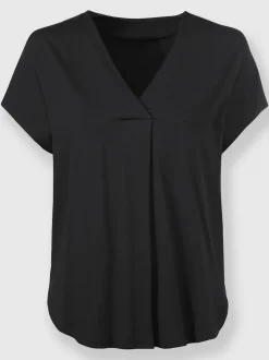T-shirt à manches courtes encolure en v chevauchante