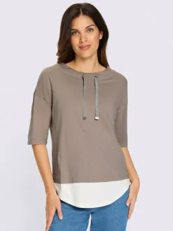T-shirt à manches courtes encolure ronde avec coulisse