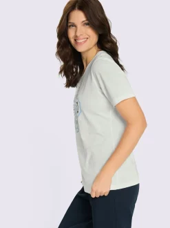 T-shirt à manches courtes encolure ronde passepoilée
