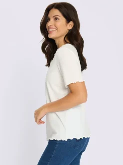 T-shirt à manches courtes finitions ondulées