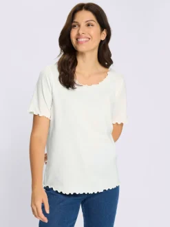 T-shirt à manches courtes finitions ondulées