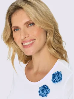 T-shirt à manches courtes fleurs en 3d