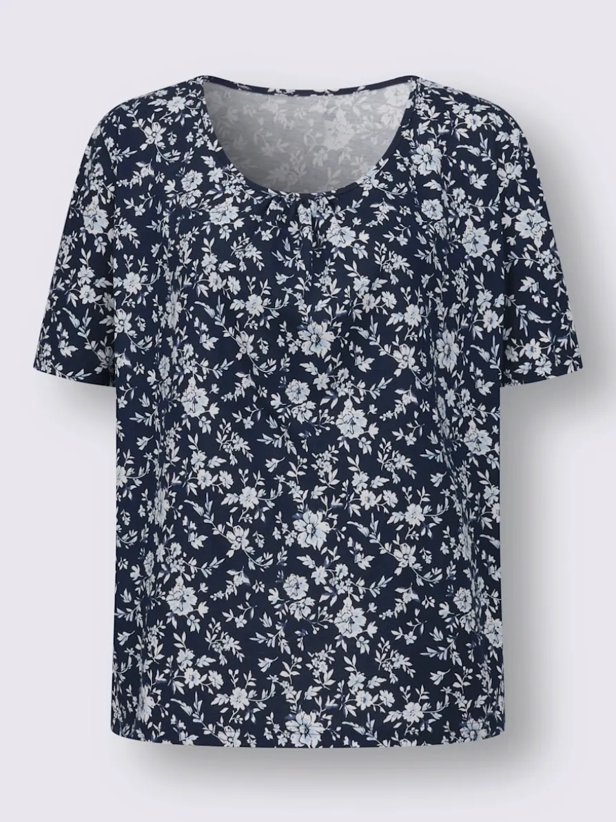 T-shirt à manches courtes fronce légère à l'encolure